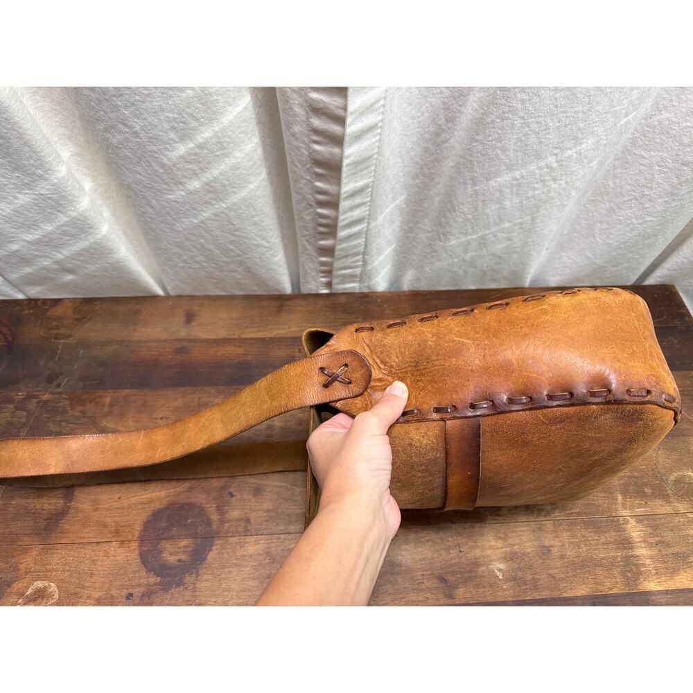 Vintage Brown Leather Handcrafted Saddle Bag Satchel Purse BOHO Southwestern - Picture 10 of 16